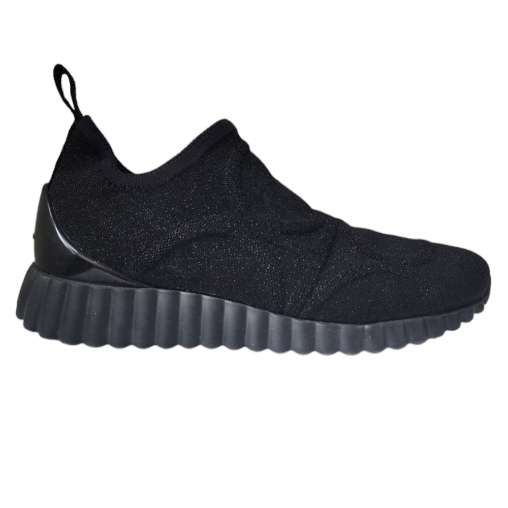 Salvatore Ferragamo Black Knit Slip-On Platform Sneakers